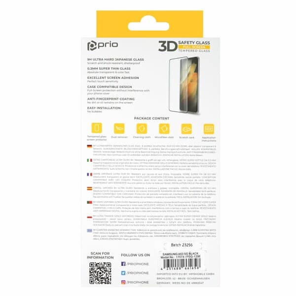 PRIO 3D ochranné sklo z tvrzeného skla pro Samsung A53 5G černé