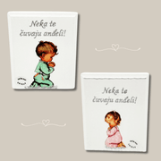 Samostatný obrázek ke křtu nebo narození dítěte – Ať tě andělé chrání!