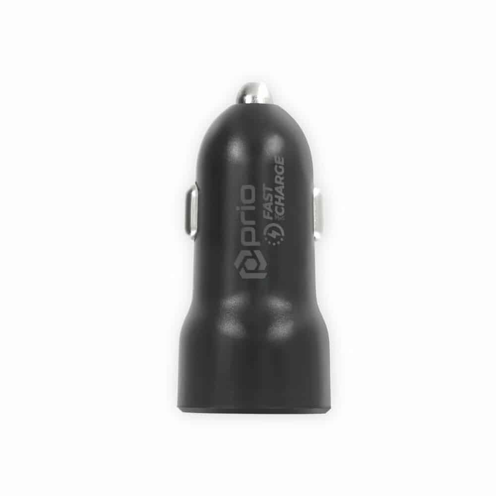 Prio Fast Charge autonabíječka 20W PD (USB C) + QC 3.0 (USB A) černá