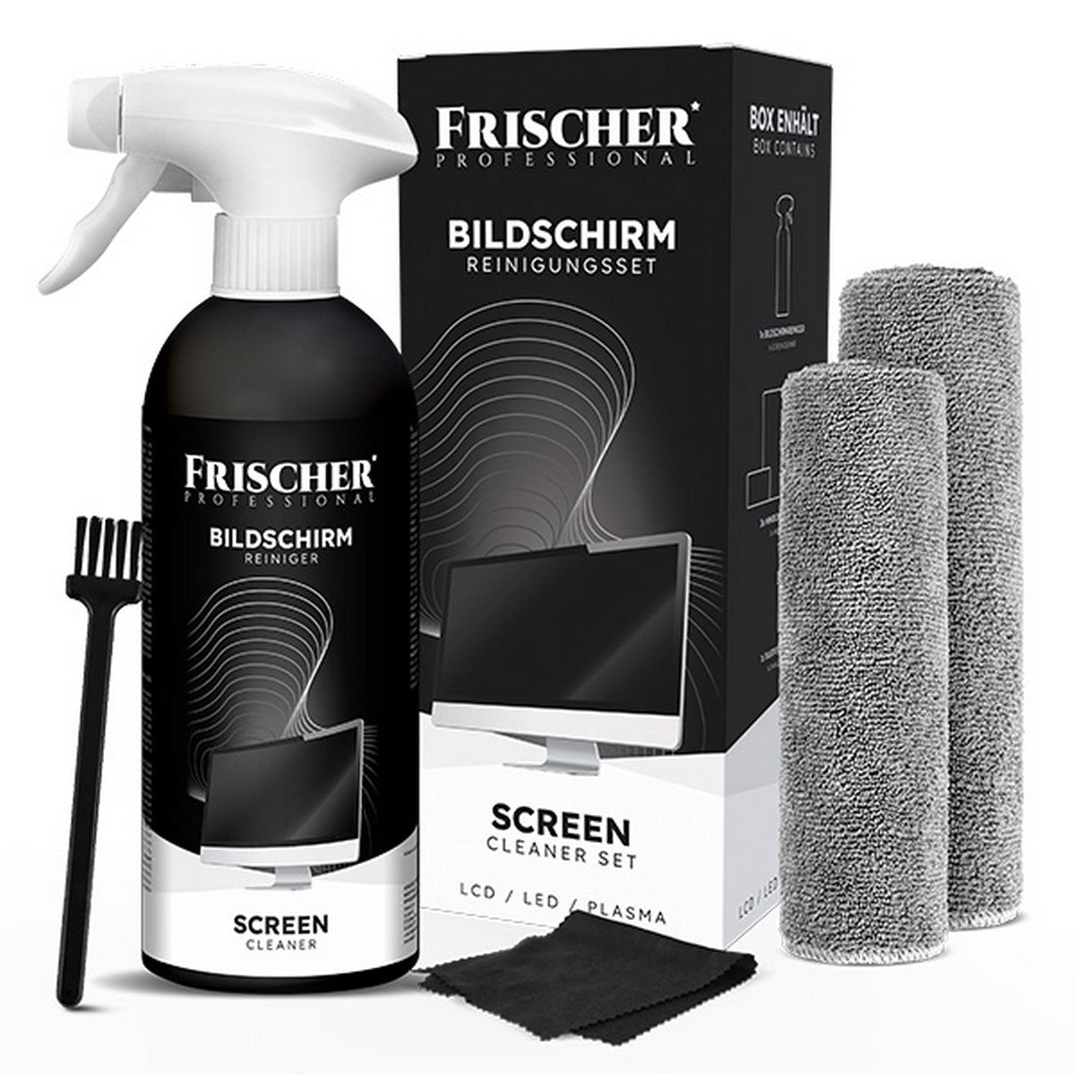 FRISCHER set za čišćenje: 500 ml + 3x krpa od mikrovlakana + mala četka