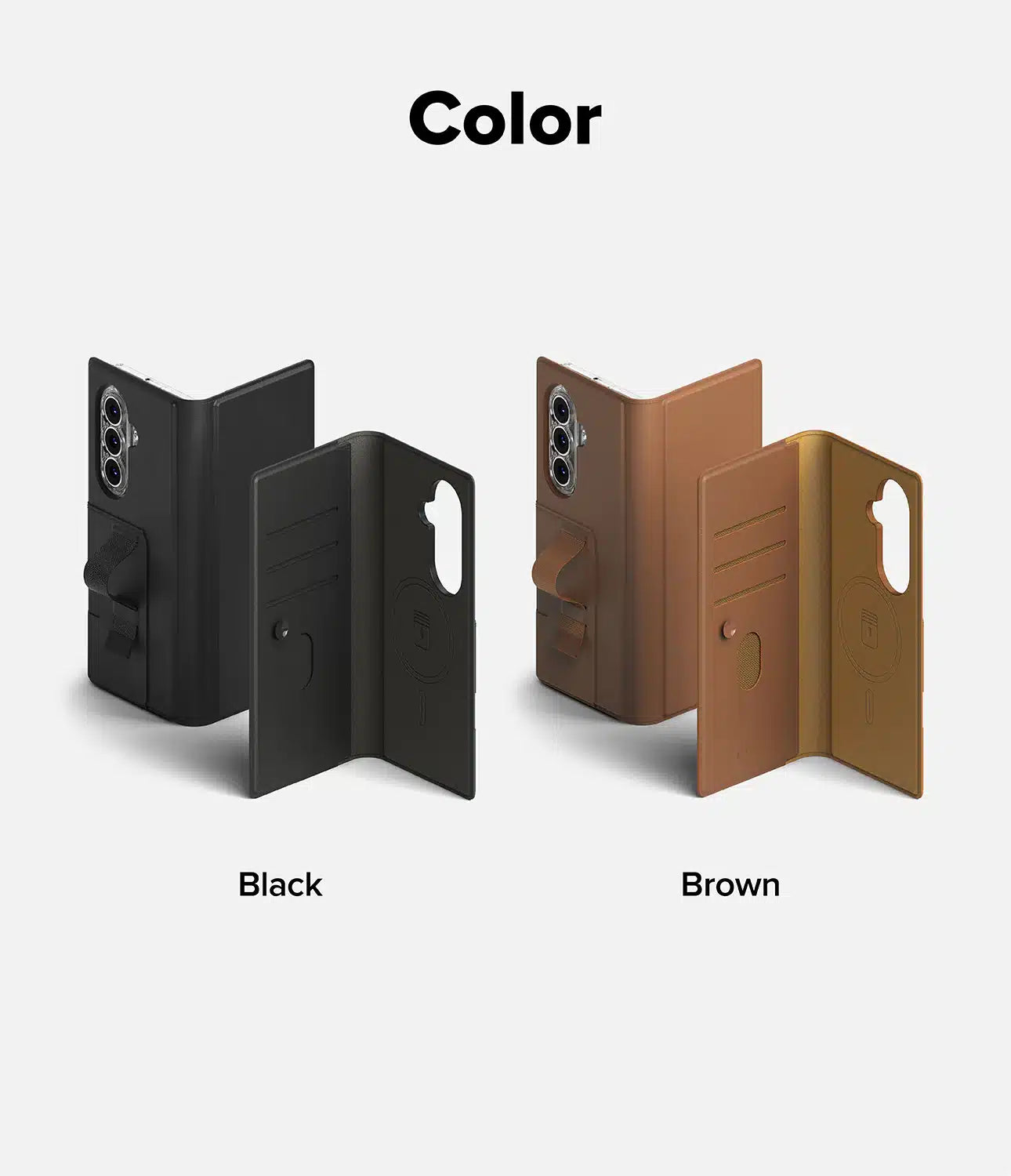 Ringke – Magnetická peněženka Folio Grip pro Samsung Galaxy Z Fold 7 – hnědá