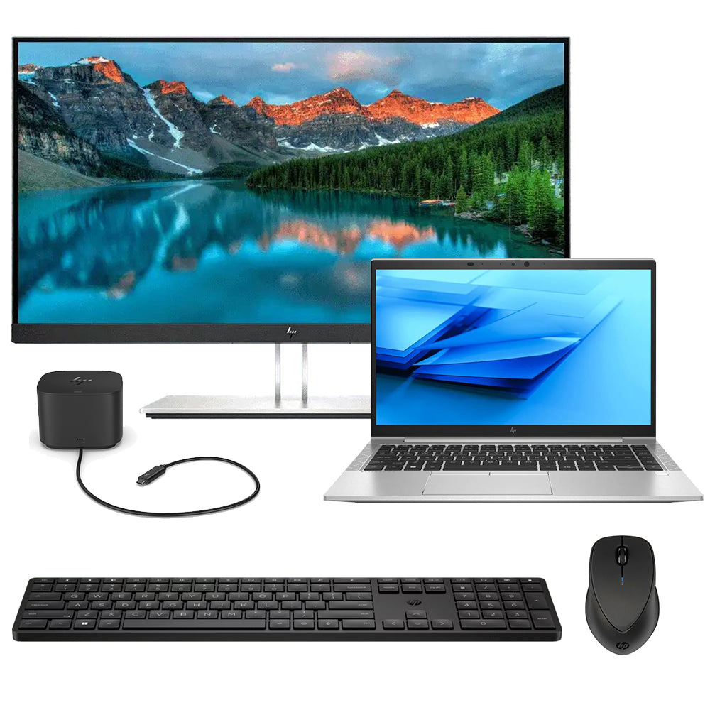 HP EliteBook 840 G7 + monitor HP E24i G4 24'' + dokovací stanice ThunderBolt + Bluetooth myš a klávesnice HP