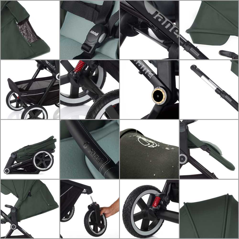 JANE Crosslight 3 Silver Shadow dječja kolica 2u1, Cold Black