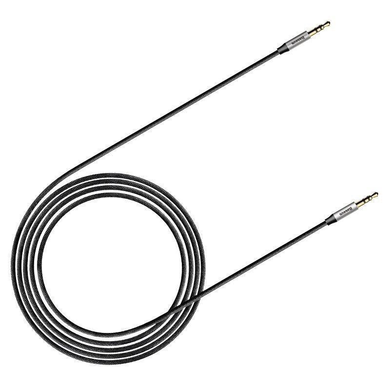 Baseus Yiven M30 3,5 mm AUX audio kabel 1 m černá/stříbrná