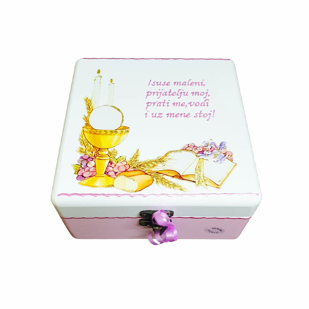 Personalizované krabičky na první svaté přijímání – Perfektní dárek pro děti, kněze a katechety – 2. 16x16x10cm -16564
