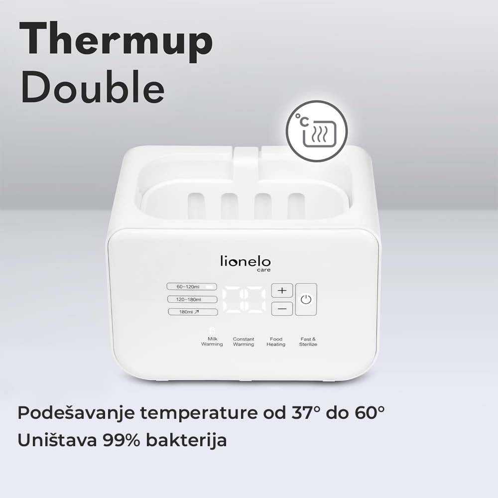 Lionelo Thermup Double električni sterilizator i grijač bočica, White