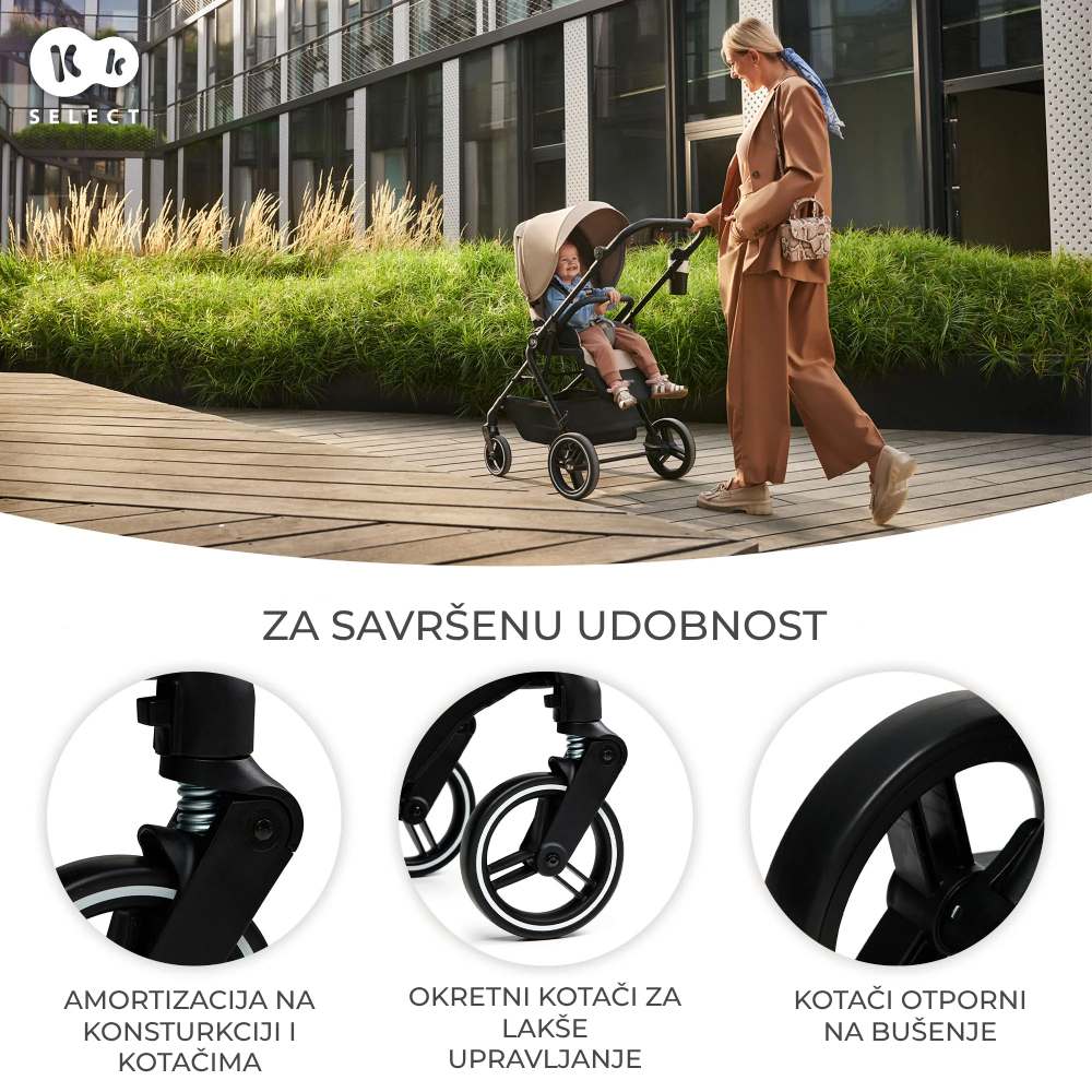 Kinderkraft dječja kolica Yoxi 2u1, Moonlight Grey