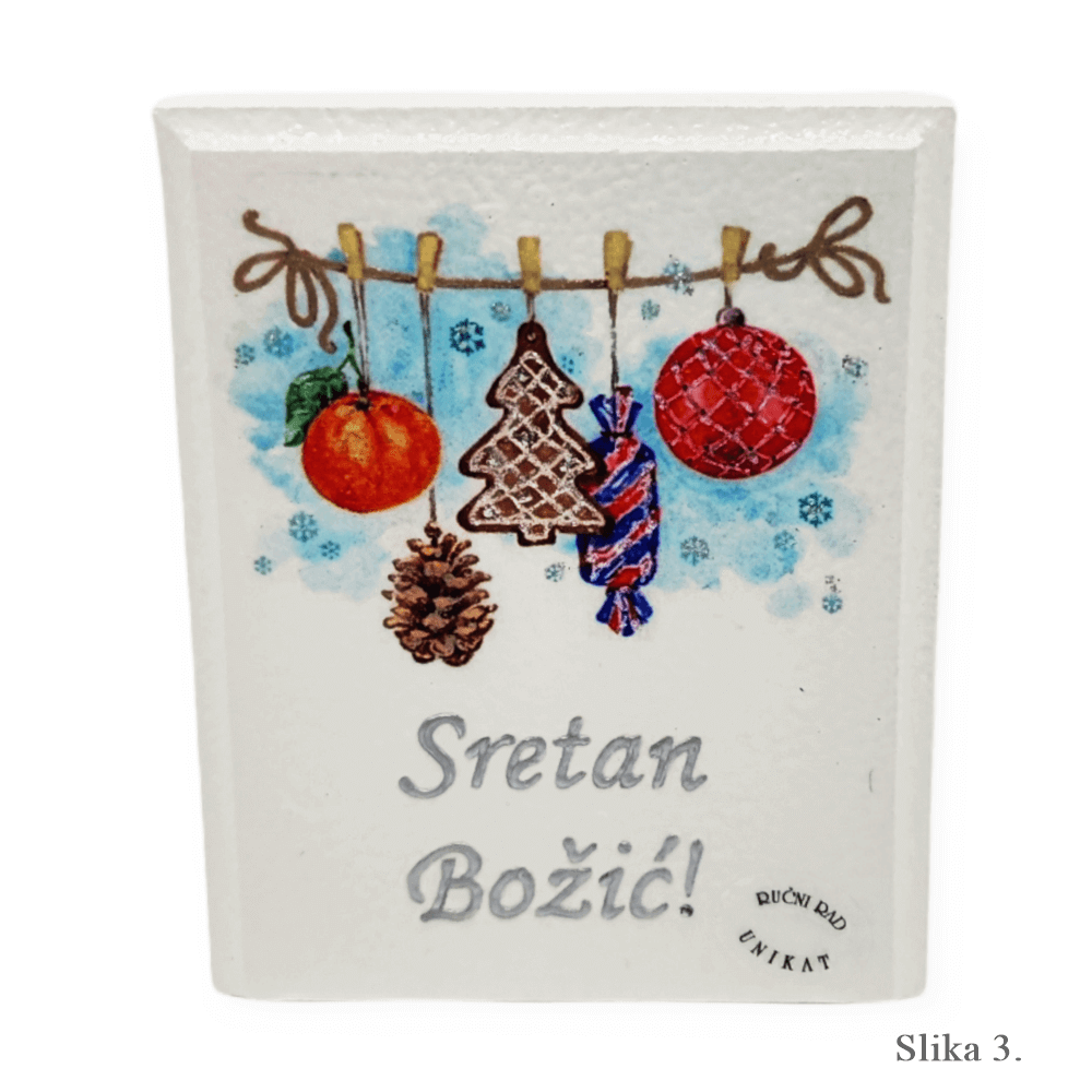 Unikatne samostojeće slike "Sretan Božić" – Savršeni blagdanski ukras i poklon!