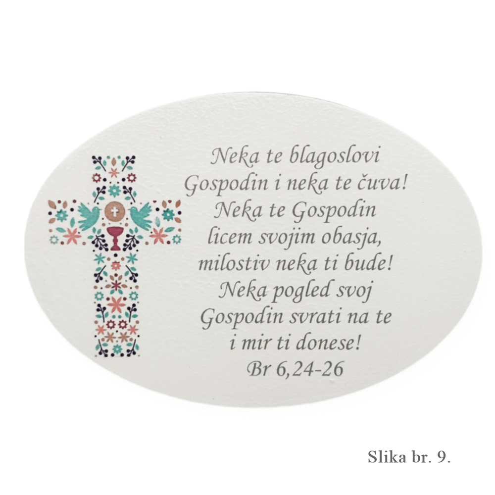 Jedinečné obrazy s Andělem a požehnáním – Dárek k biřmování, prvnímu přijímání – 9. Tyrkysový kříž – 15023