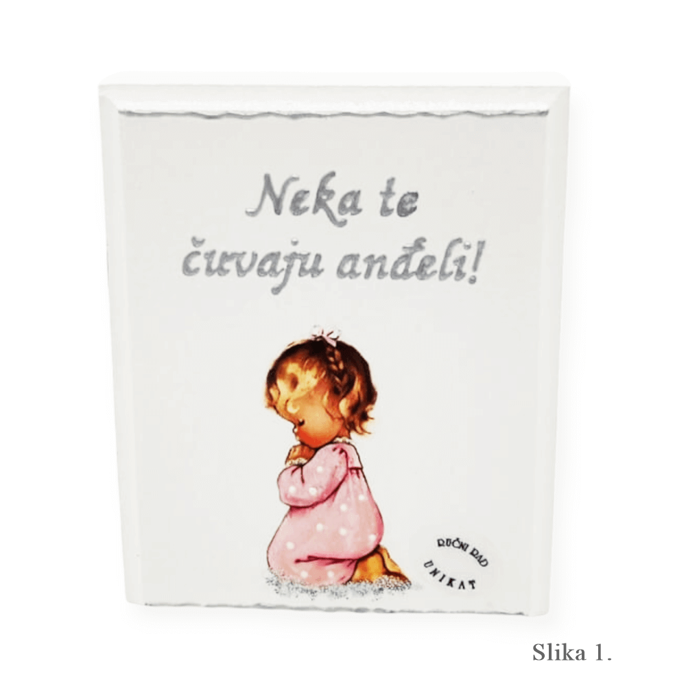 Samostatný obrázek ke křtu nebo narození dítěte – Ať tě andělé chrání!