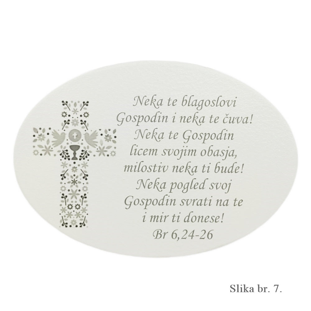 Unikátní obrazy s Andělem a požehnáním – Dárek ke křtu, Prvnímu svatému přijímání – 7. Stříbrný kříž – 15021