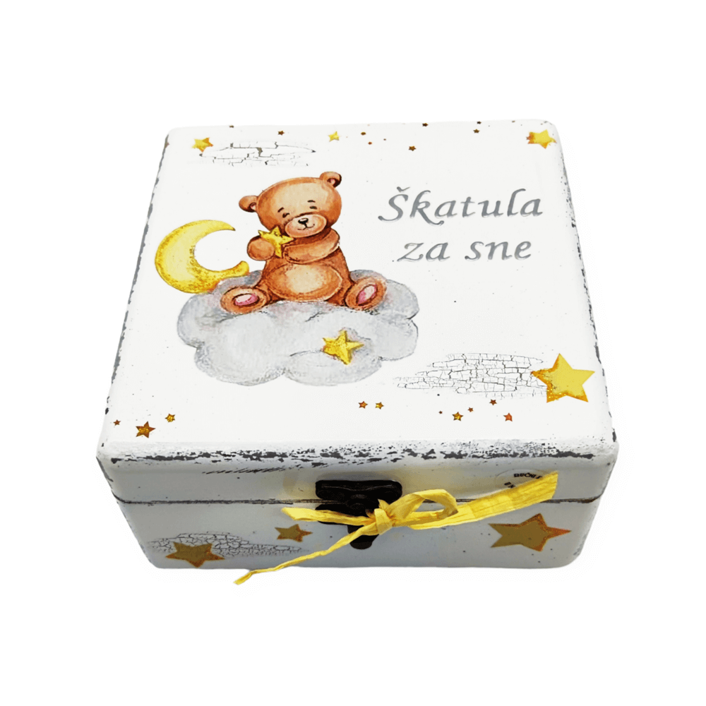 Krabice na vzpomínky, dárek ke křtinám, narozeninám - 16x16x10cm - 165171