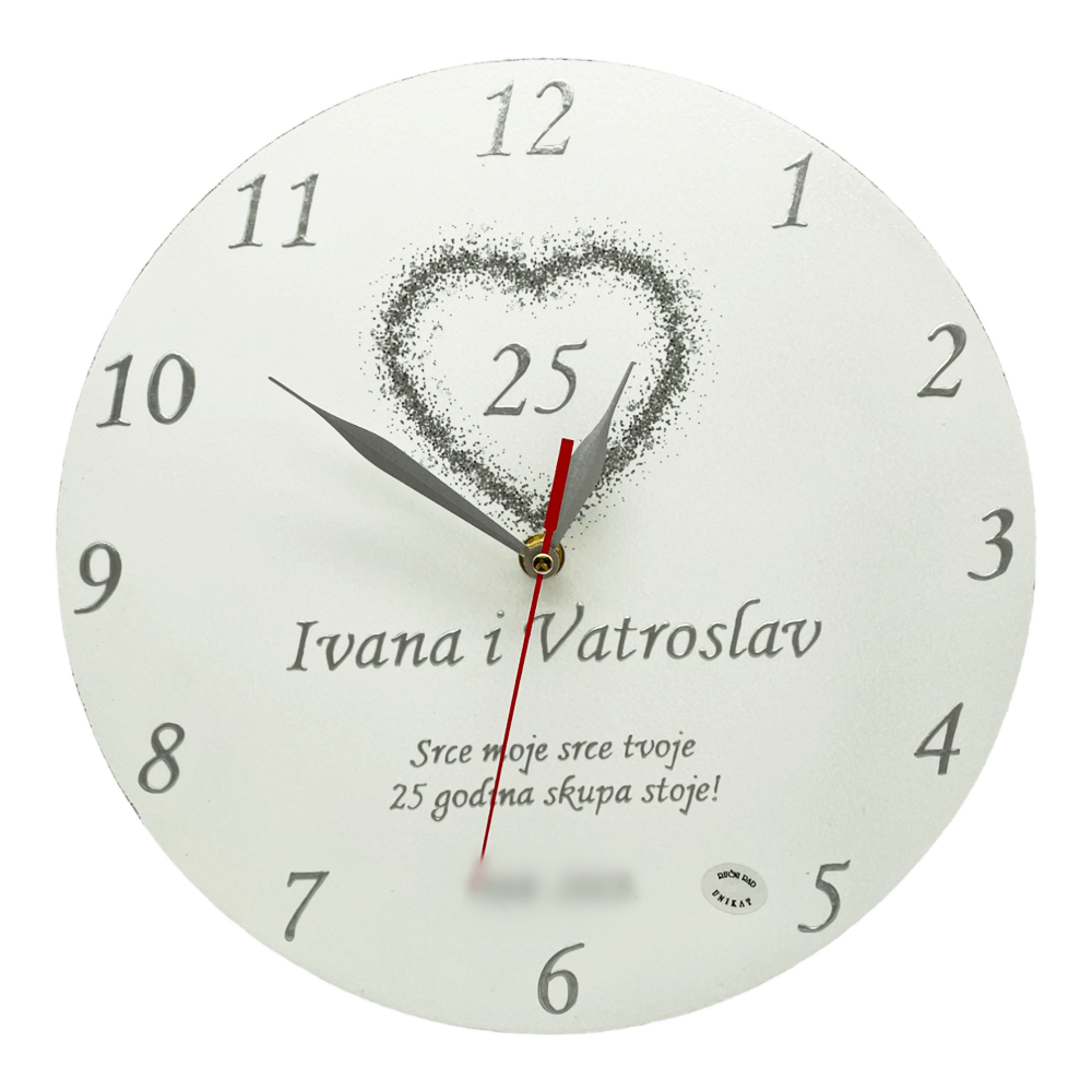 Personalizované hodiny - dárek k 25. výročí svatby Š17157