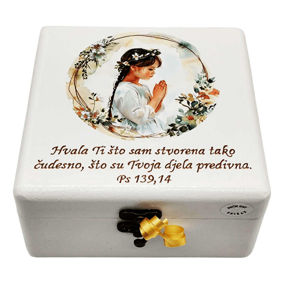 🕊️ Unikátní krabice na první svaté přijímání – Perfektní památka na zvláštní den - 1. 16x16x10cm - 165214