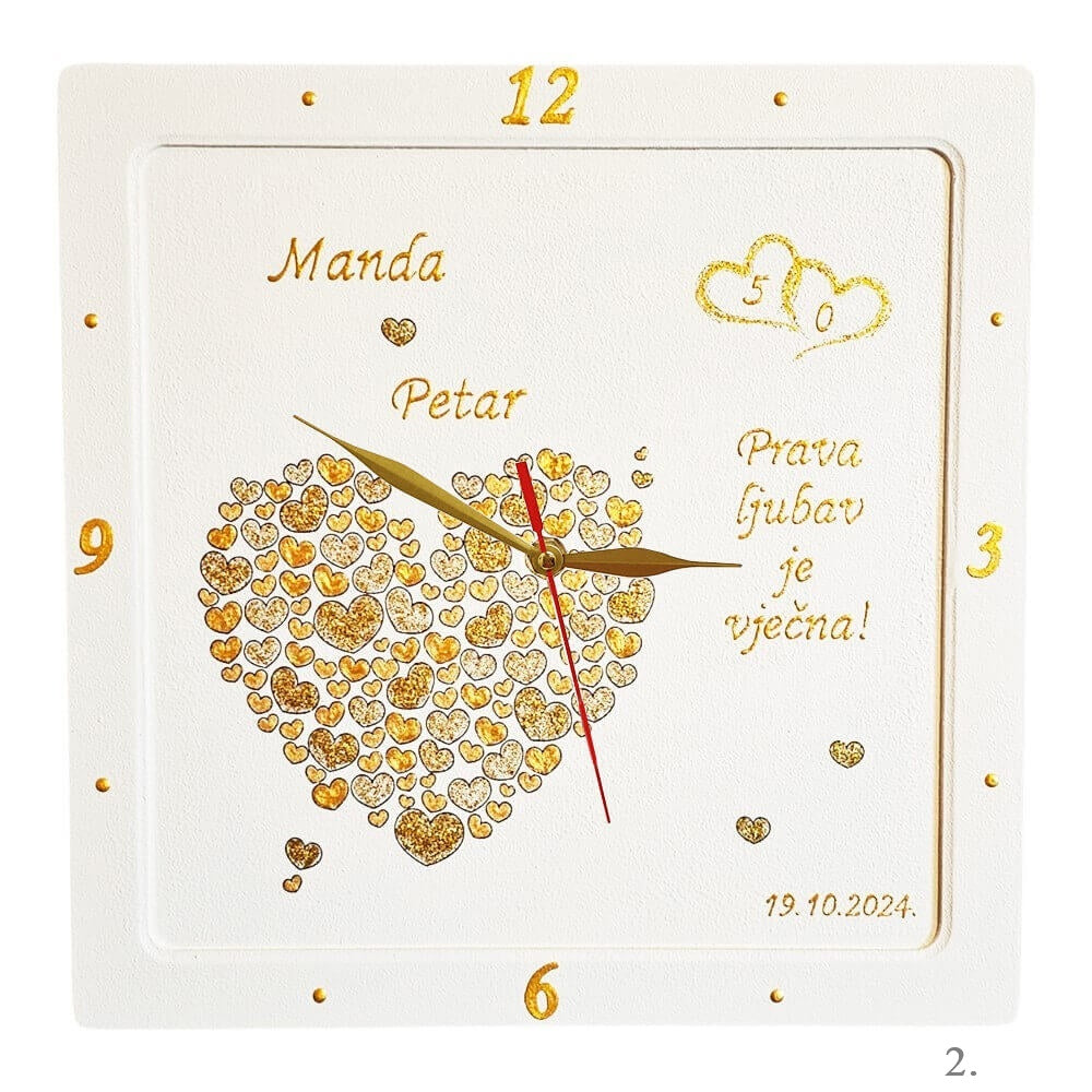 Personalizirani sat za 50. godišnjicu braka  – poklon za zlatni pir - 2. 17012