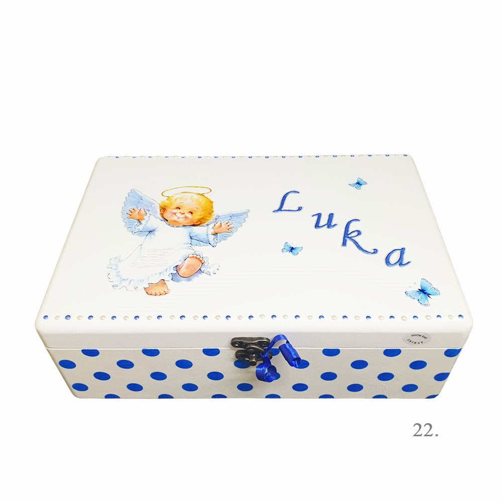 Kutija uspomena personalizirana imenom - poklon za rođenje, krštenje ili rođendan djeteta - 22. 20x30x10cm - 154145