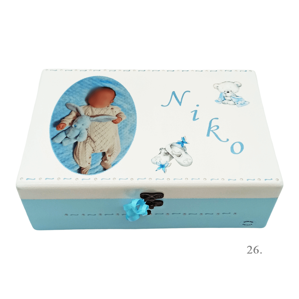 Kutija uspomena personalizirana imenom - poklon za rođenje, krštenje ili rođendan djeteta - 26. 20x30x10cm - 18042
