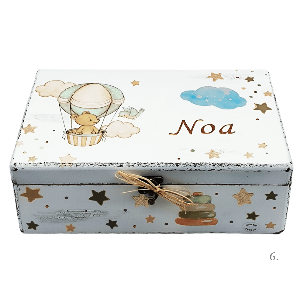 Kutija uspomena personalizirana imenom - poklon za rođenje, krštenje ili rođendan djeteta - 6. 20x30x10cm - 154365