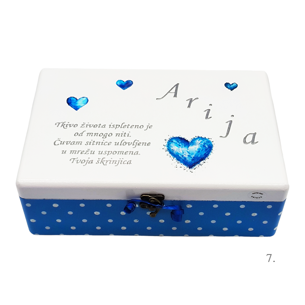Kutija uspomena personalizirana imenom - poklon za rođenje, krštenje ili rođendan djeteta - 7. 20x30x10cm - 154366