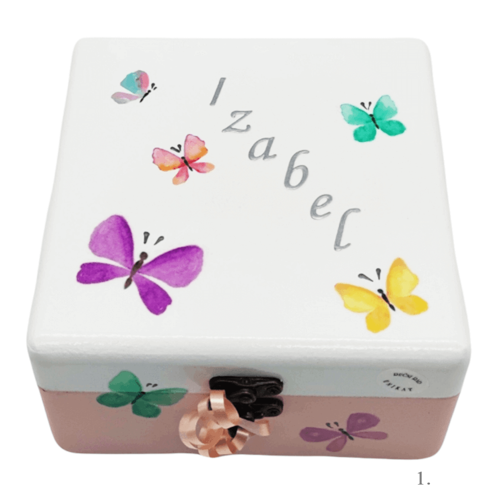 Personalizovaná krabice vzpomínek se jménem - dárek k narození, křtu nebo narozeninám dítěte - 1. 16x16x10cm - 165130