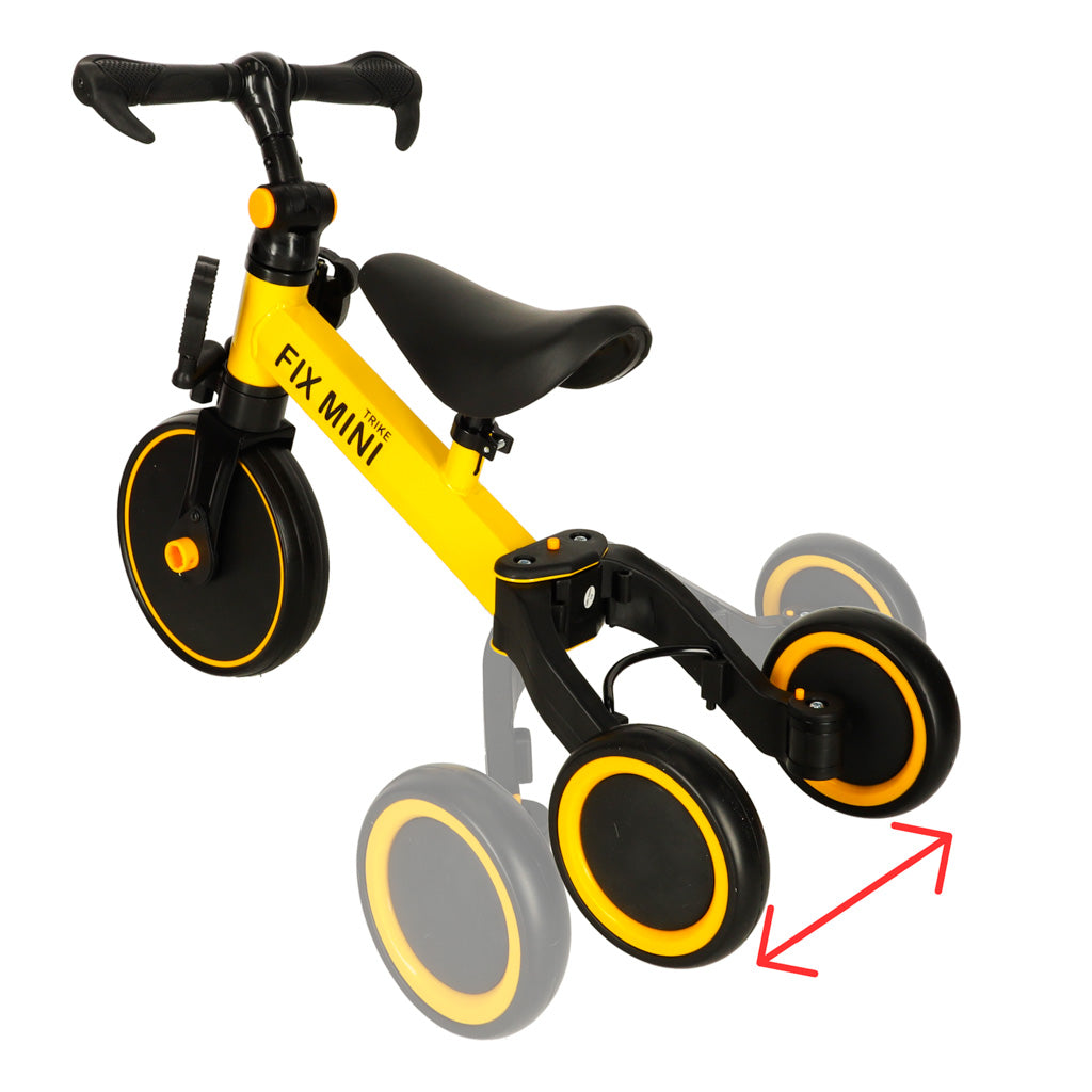 Sklopivi multifunkcionalni tricikl Fix Mini 3u1 - žuti