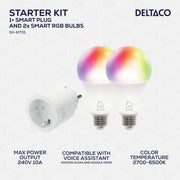 DELTACO SMART HOME Starter Kit 1 (2 Žarulje + 1 utičnica)