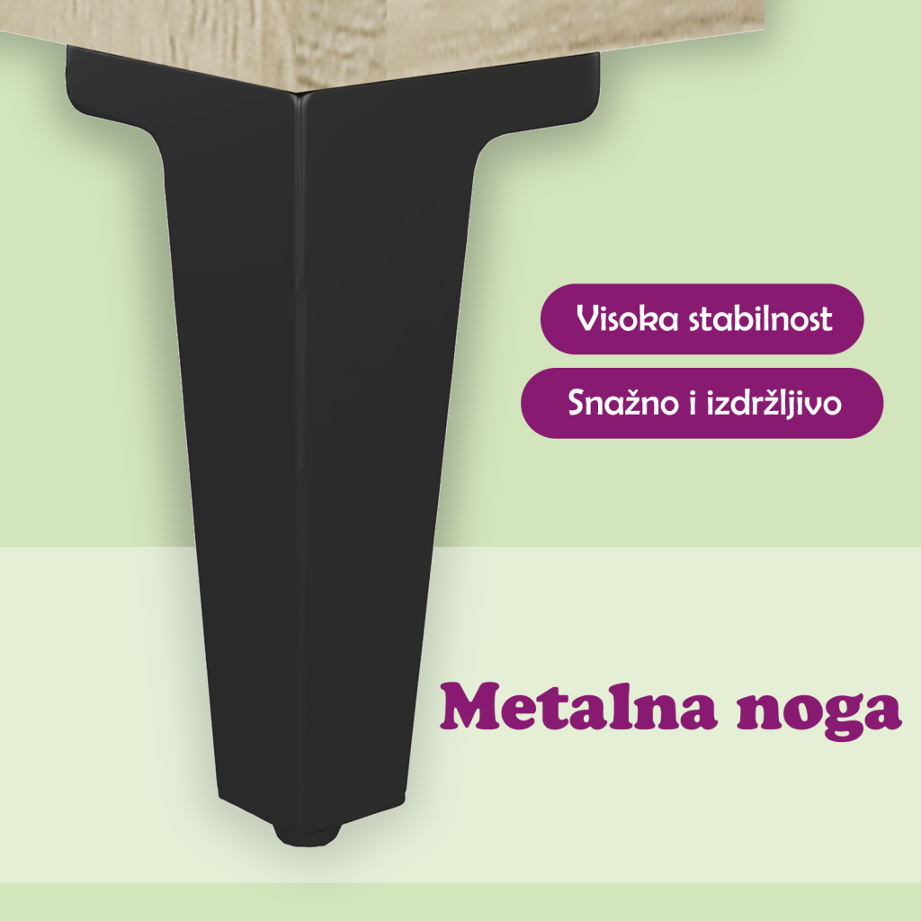 Noćni ormarići s metalnim nogama boja hrasta 40 x 30 x 50 cm