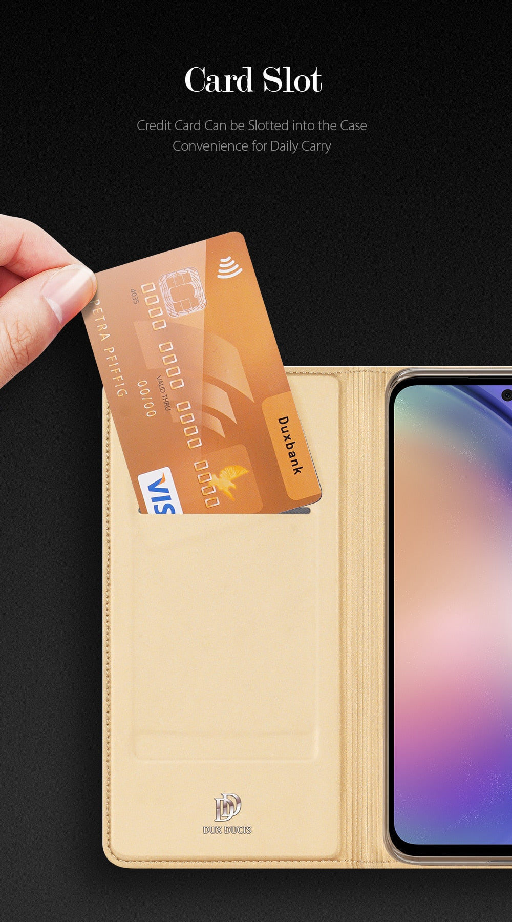 DUX DUCIS Skin Pro - flipové pouzdro pro Samsung Galaxy A54 zlaté