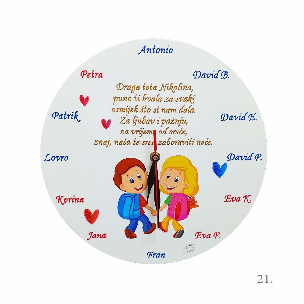Personalizirani zidni satovi – Unikatni dar zahvalnosti za učiteljice i tete u vrtiću - 21. - 17912
