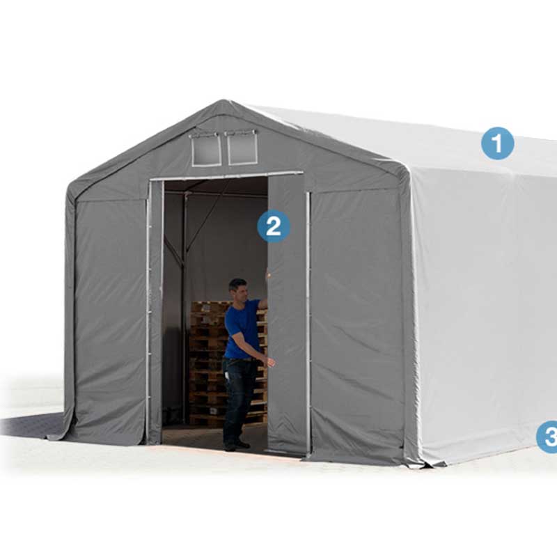 Skladišni šator PRIME 5x10x3,0 m 550 g/m²