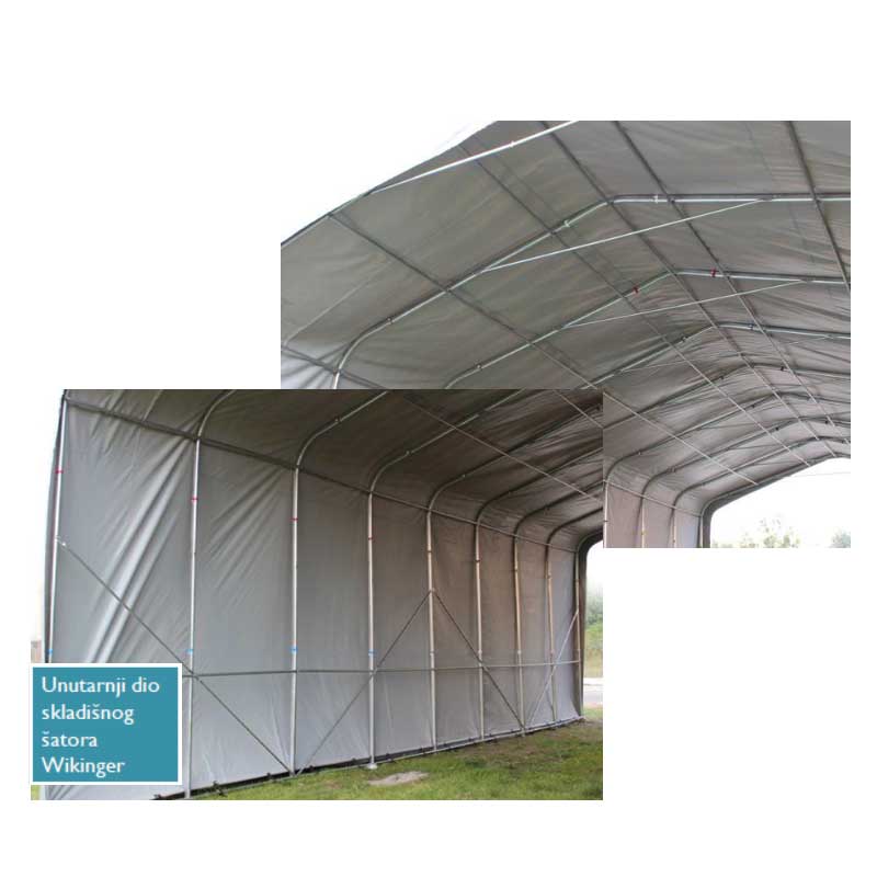 Skladišni šator Wikinger Plus 6x12x2,7 m PVC 720g