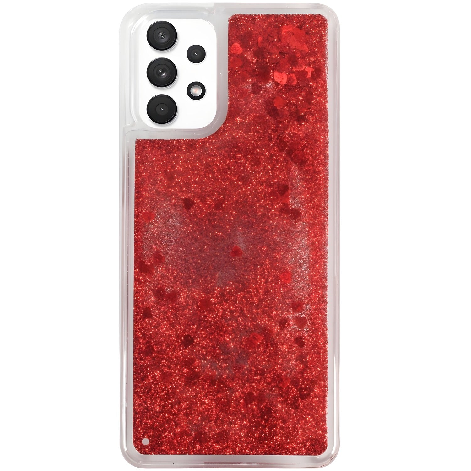 Futrola s tekućim srcima za Samsung Galaxy A32 5G - Crvena KP17858