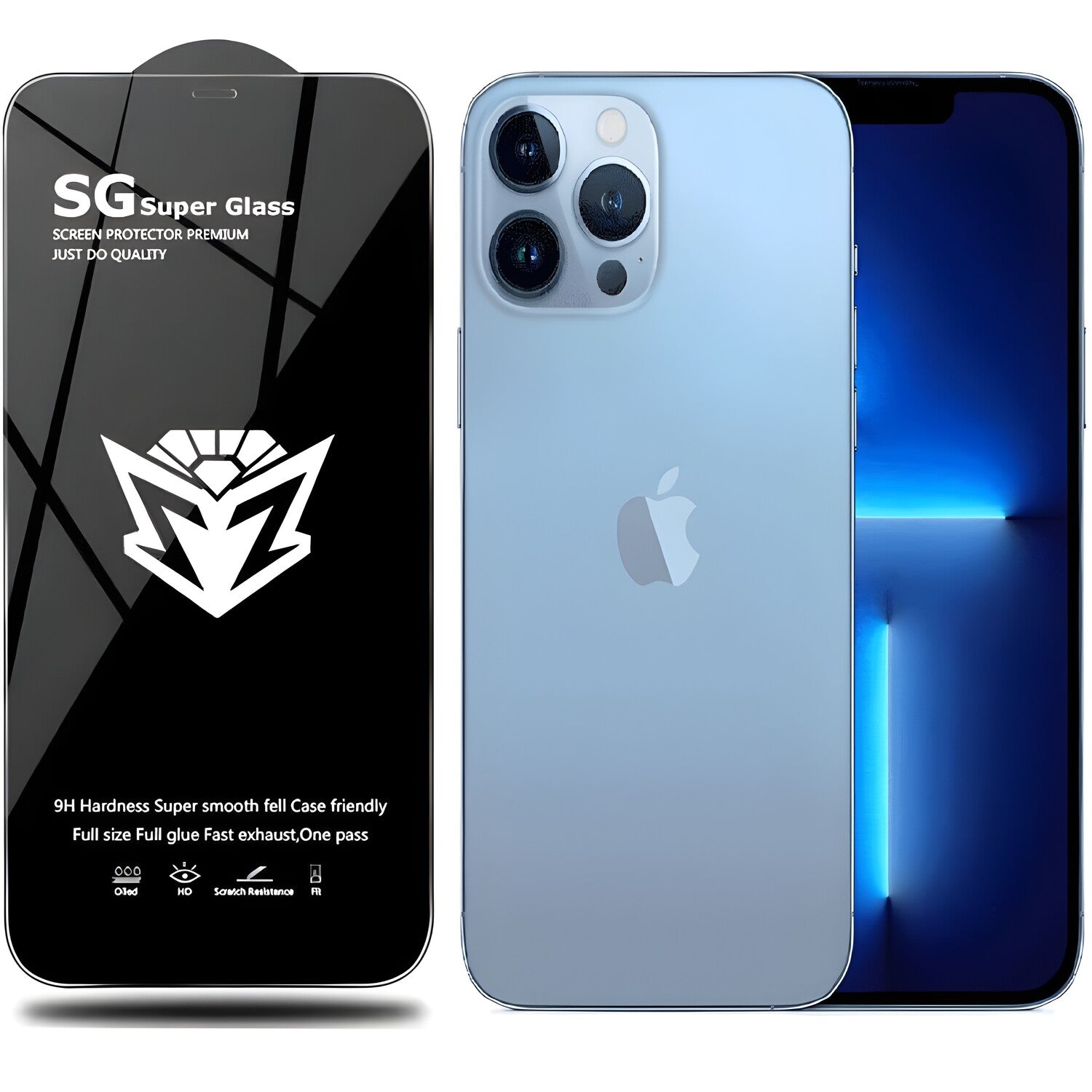 Zaštitno staklo SG Super za Apple iPhone 13 Pro Max/iPhone 14 Plus - Crna KP24135