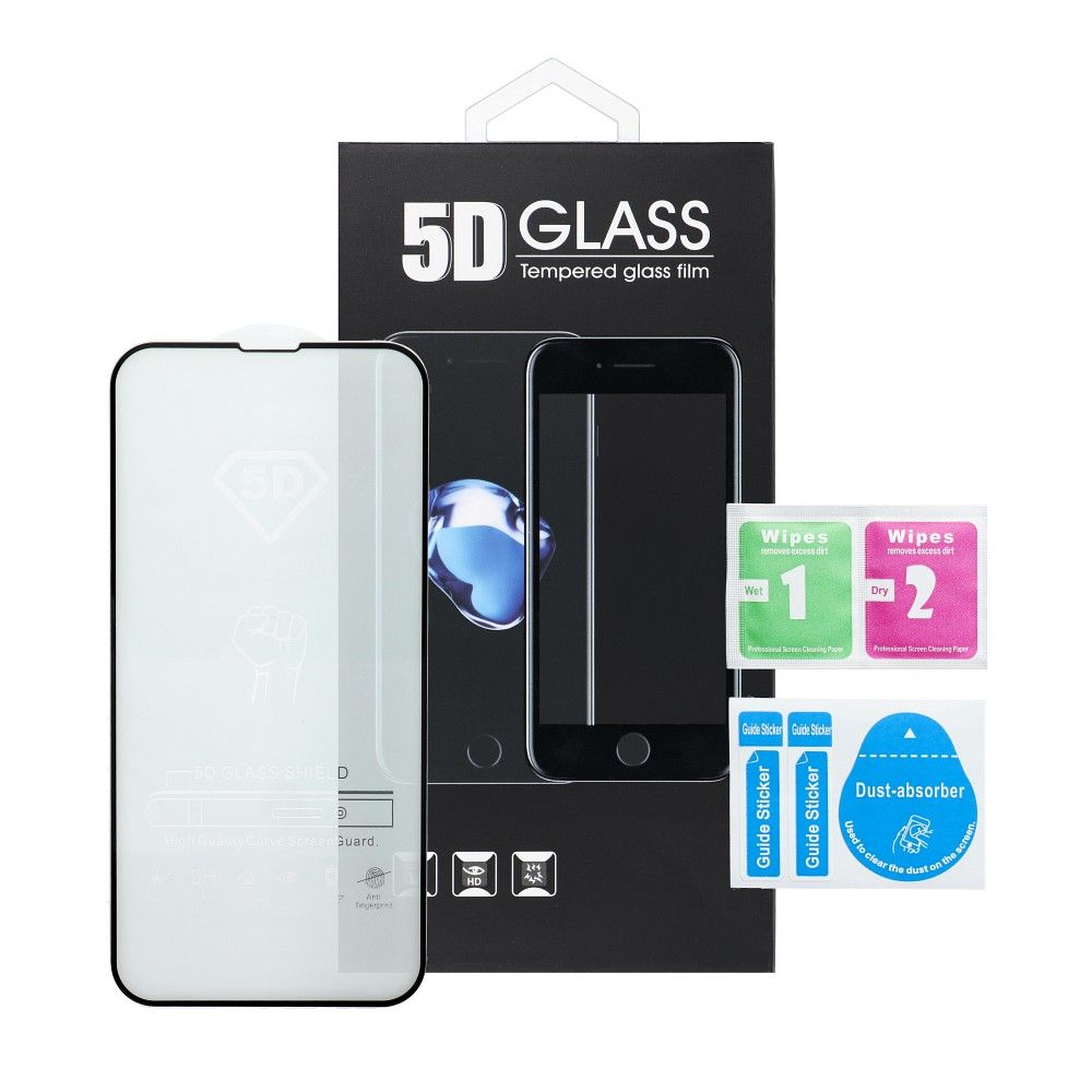 5D Full Glue kaljeno staklo za Motorola G06 / G06 Power – sa crnim rubom