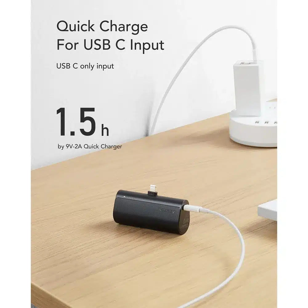 Powerbank VEGER PlugOn – 5000mAh s integrovaným konektorem Lightning 8-pin PD 20W