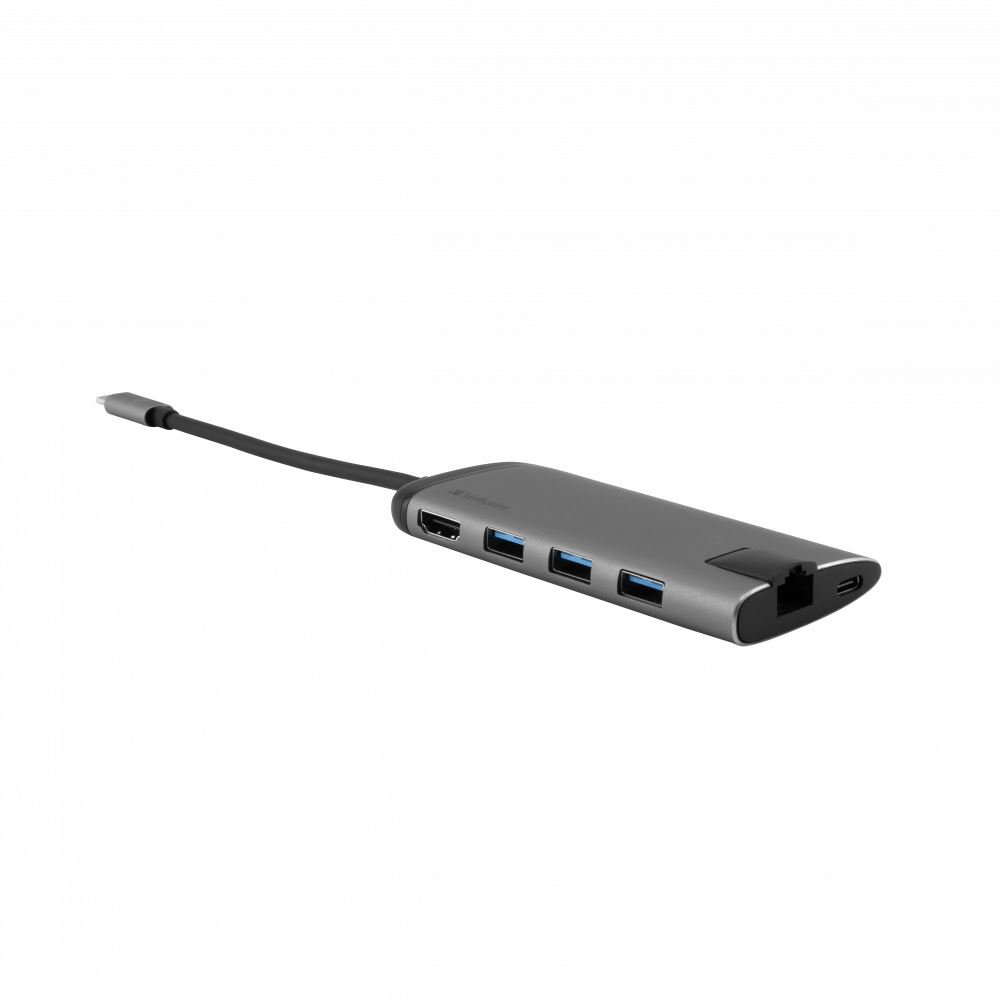 Verbatim 49142 priključna stanica i replikator porta za prijenosno računalo USB 3.2 Gen 1 (3.1 Gen 1) Type-C Crno, Srebro