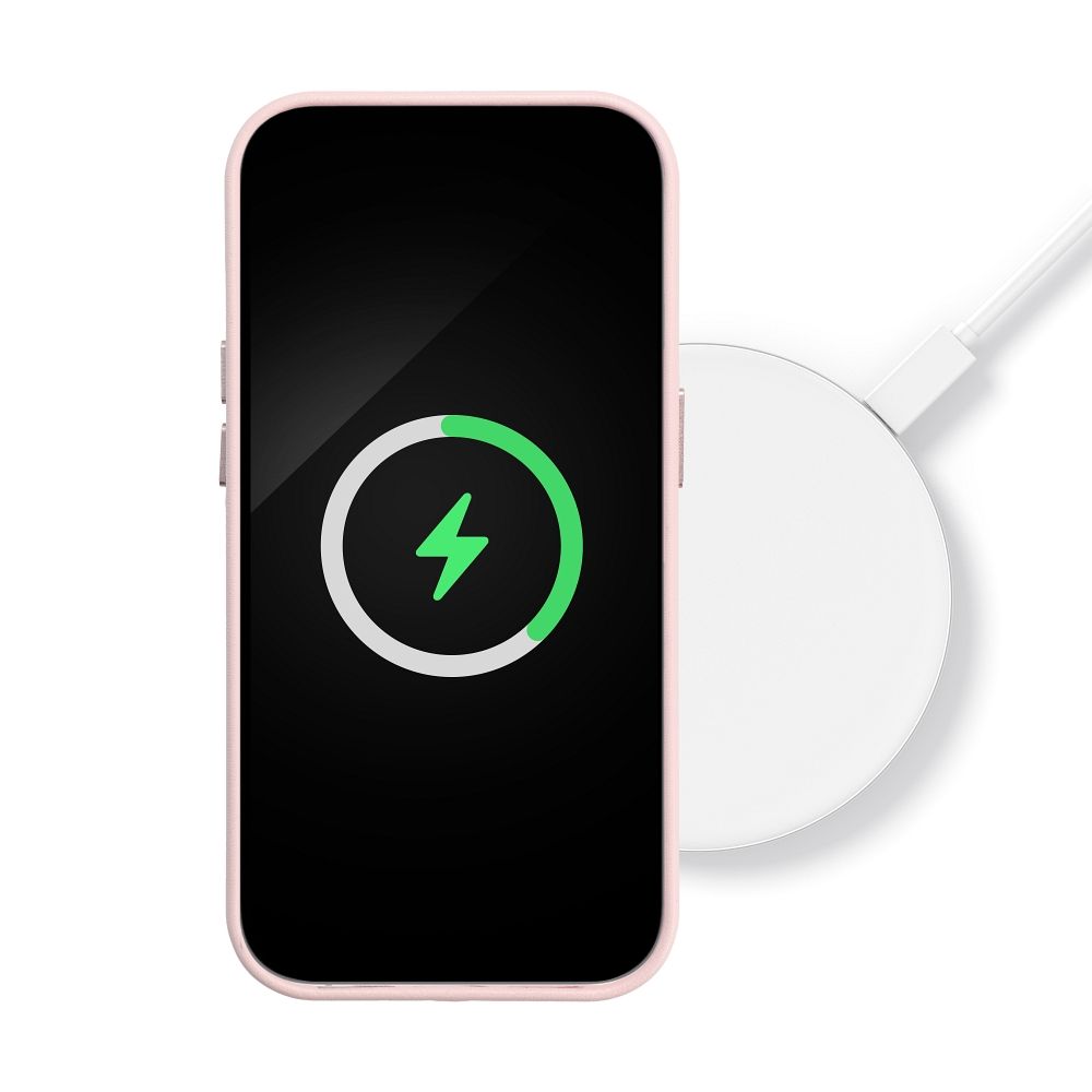 Kožené pouzdro Mag Cover pro iPhone 14, pískově růžová