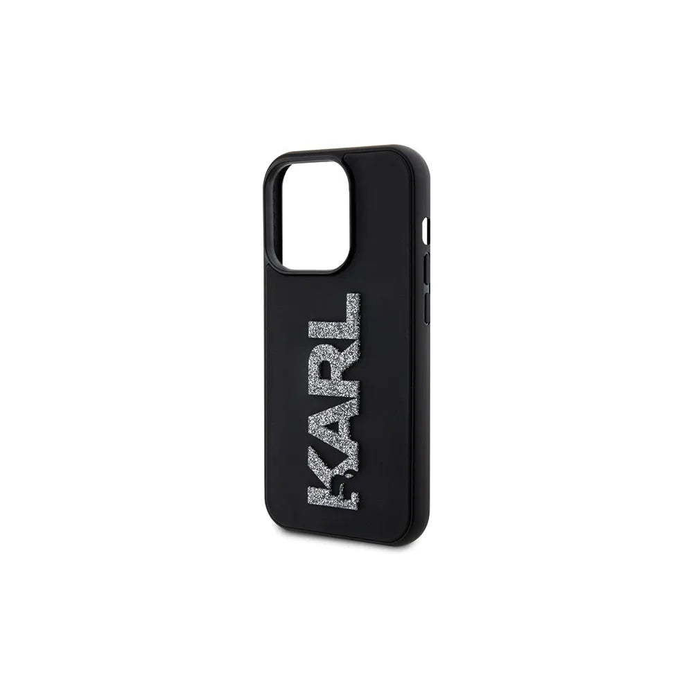 Originální pouzdro KARL LAGERFELD Hardcase KLHCP15X3DMBKCK pro iPhone 15 PRO MAX (3D Logo Glitter / černé)