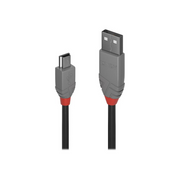 Lindy 36723 USB kabel 2 m USB 2.0 USB A Mini-USB B Crno, Sivo