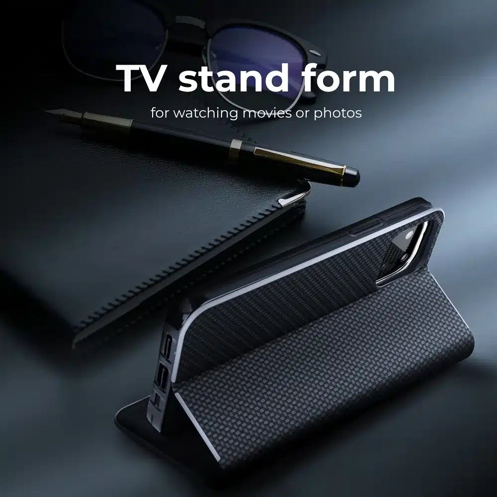 LUNA Book Carbon pouzdro pro XIAOMI Redmi NOTE 12S černé