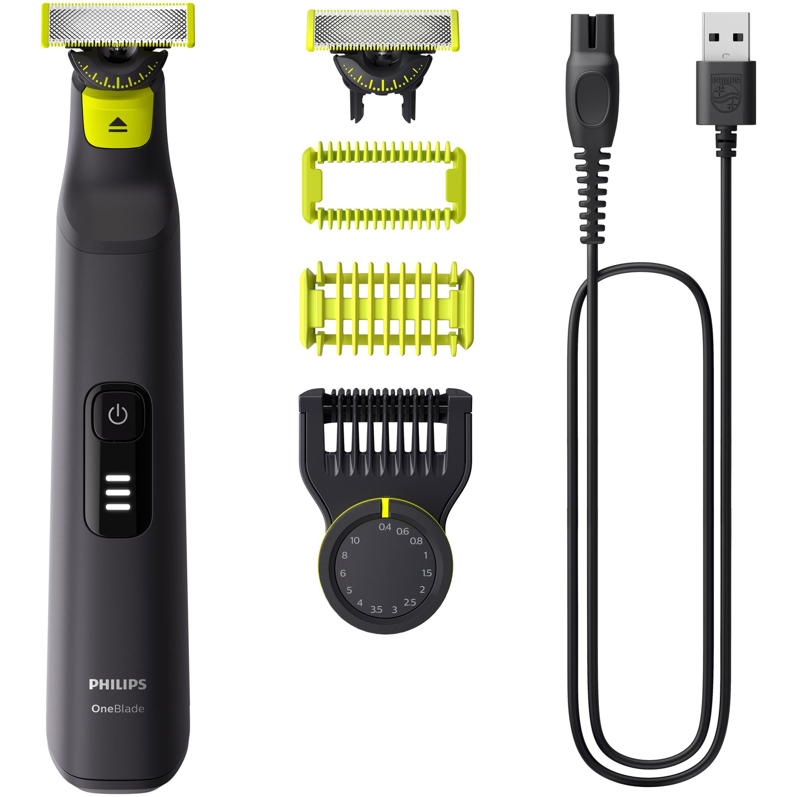 Philips QP6542/15 trimer za bradu Baterija 14 1 cm Mokro i suho Crno, Limeta