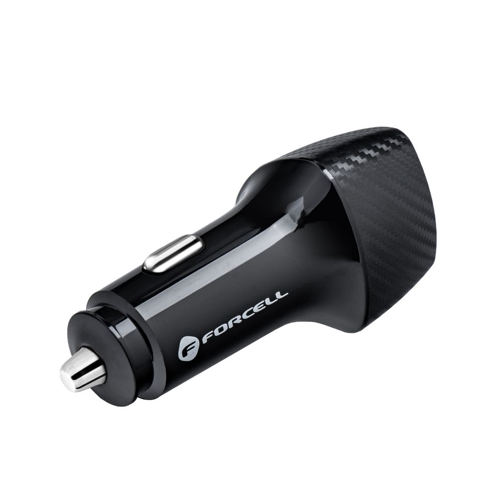 FORCELL CARBON autonabíječka USB QC 3.0 18W + USB QC 3.0 18W CC50-2A36W černá (Celkem 36W)