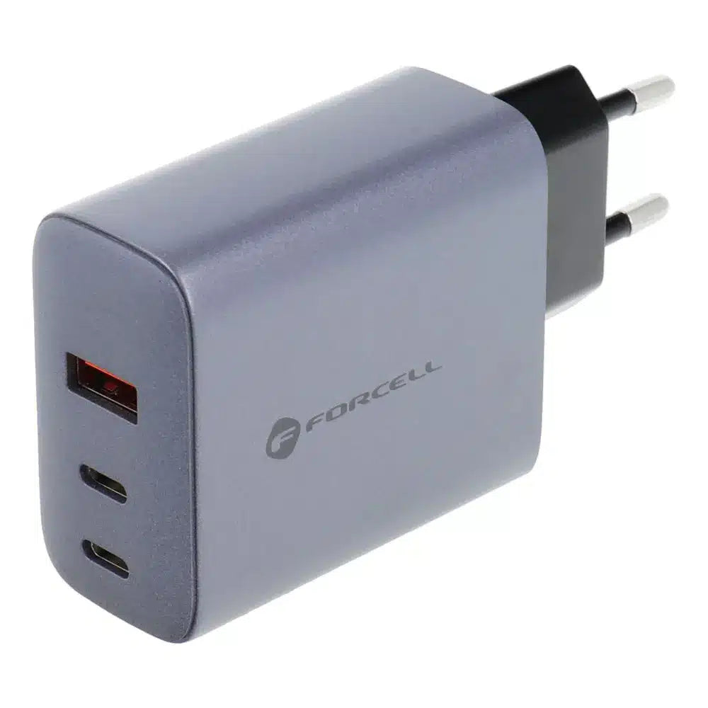 Forcell F-Energy GaN síťová nabíječka – 65 W s porty: 2x USB C a USB A s nabíjením PD a QC 4.0