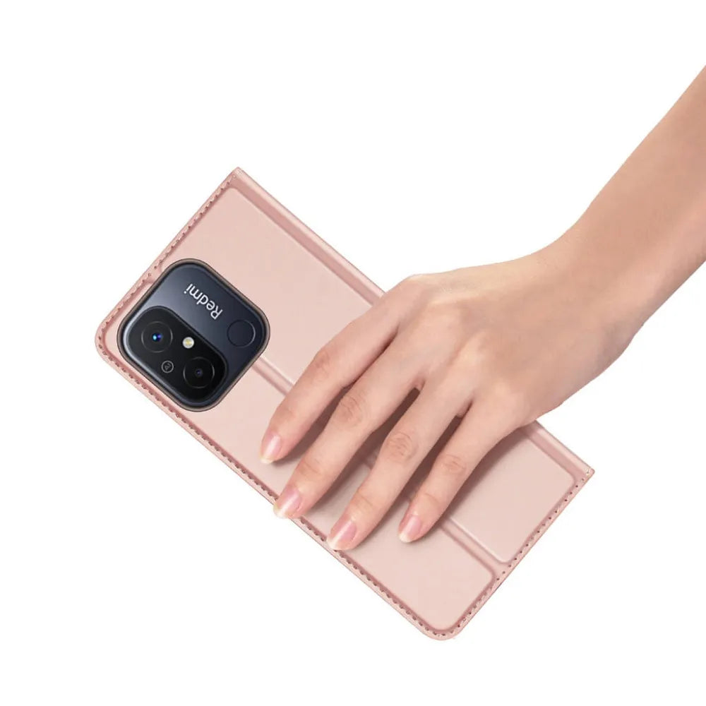DUX DUCIS Skin Pro – pouzdro typu kniha pro Redmi 12C růžové