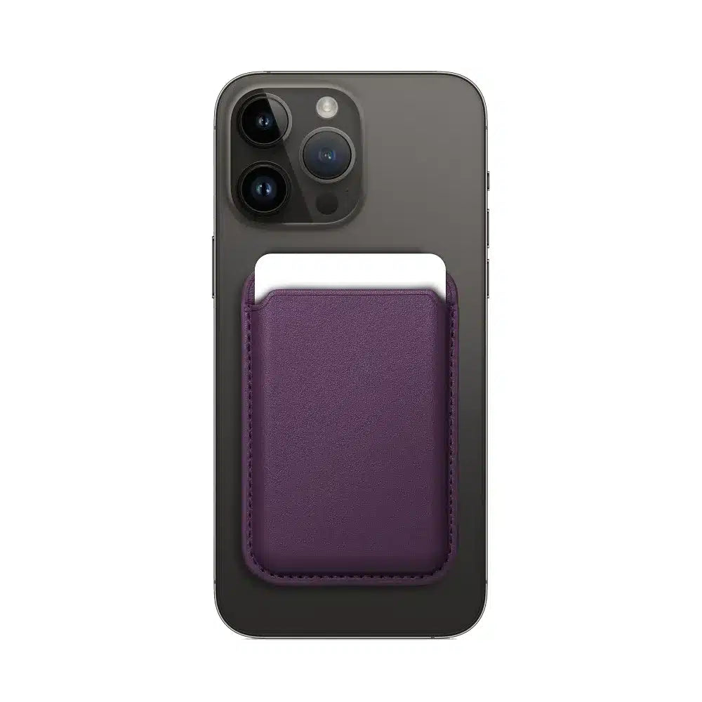 Kožený magnetický Mag Wallet lila barvy