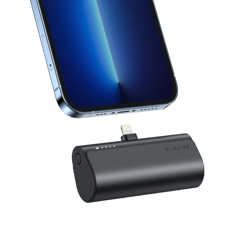 Powerbank VEGER PlugOn - 5000mAh sa ugrađenim konektorom za Lightning 8-pin PD 20W