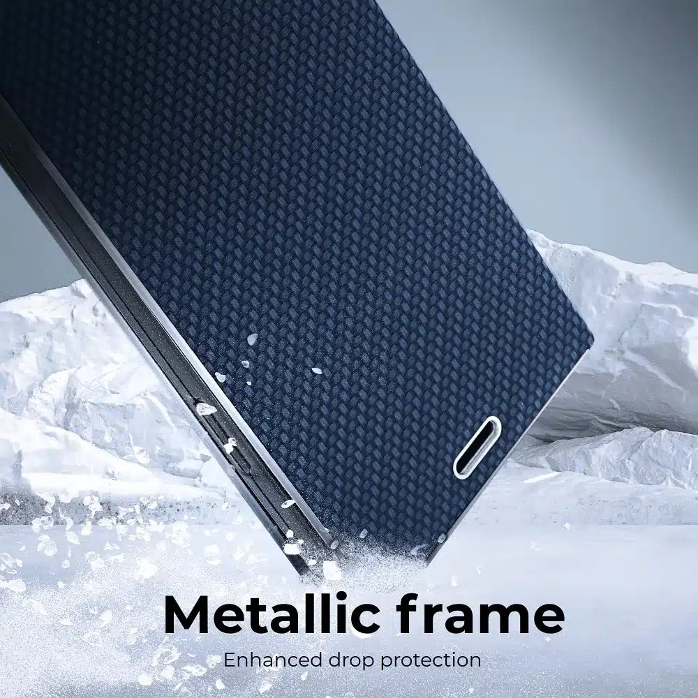 LUNA Book Carbon pouzdro pro XIAOMI Redmi NOTE 12 PRO Plus 5G modré