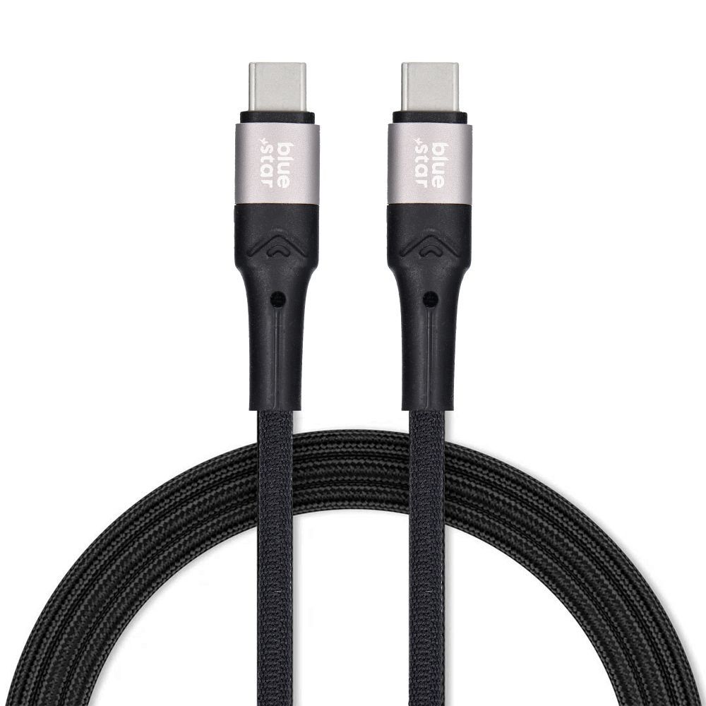 USB C na USB C kabel Blue Star 3A 60W PD QC4.0 pleteni 2m TFK-DC-004 crni