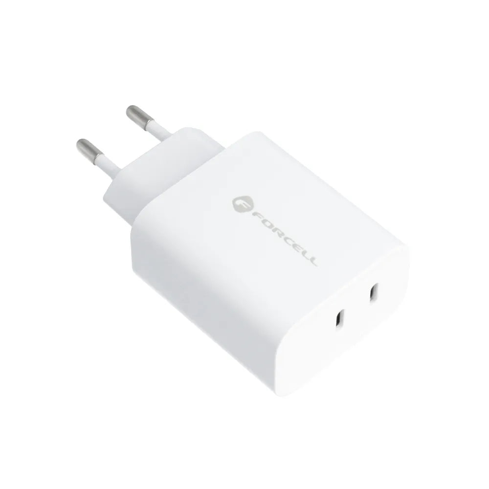 Forcell Zidni punjač s 2 USB utičnice tipa C - 3A 35W s PD i funkcijom Quick Charge 4.0