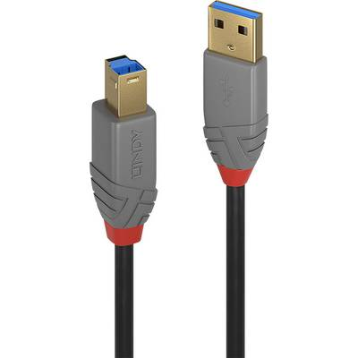 Lindy 36741 USB kabel 1 m USB 3.2 Gen 1 (3.1 Gen 1) USB A USB B Crno